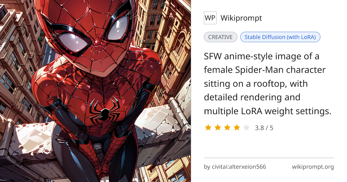 Spider-Girl rooftop scene (anime style) | Wikiprompt