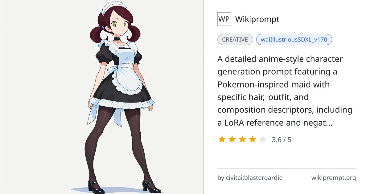 Spring Pokemon Maid Character Prompt | Wikiprompt