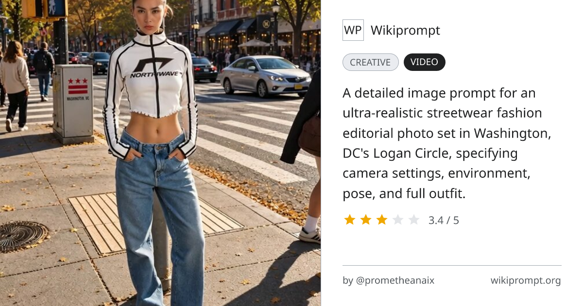 Streetwear Fashion Editorial Photo Prompt | Wikiprompt