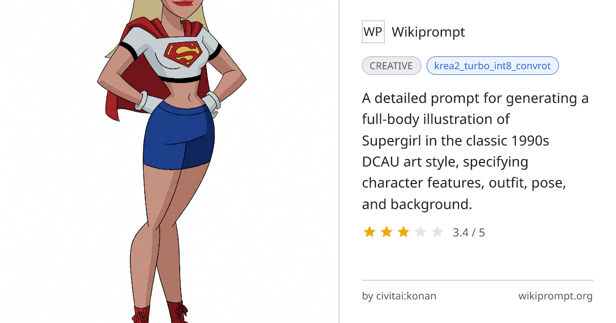 Supergirl DCAU Style Illustration Prompt | Wikiprompt