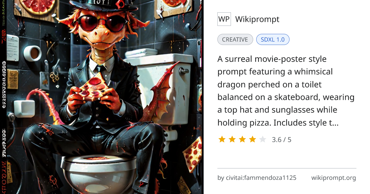 Surreal Dragon on Toilet Skateboard | Wikiprompt