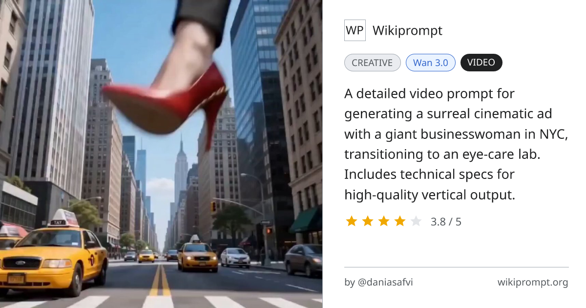 Surreal Giant Businesswoman NYC Cinematic Ad | Wikiprompt