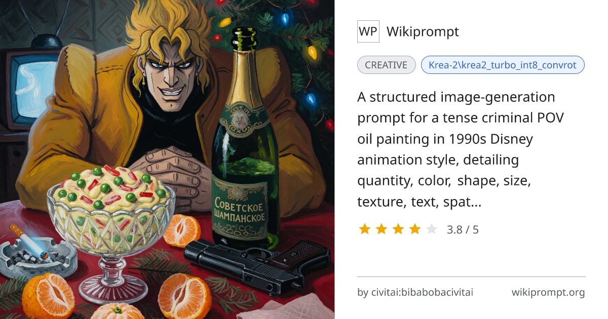 Tense Criminal POV Oil Painting in 1990s Disney Style | Wikiprompt