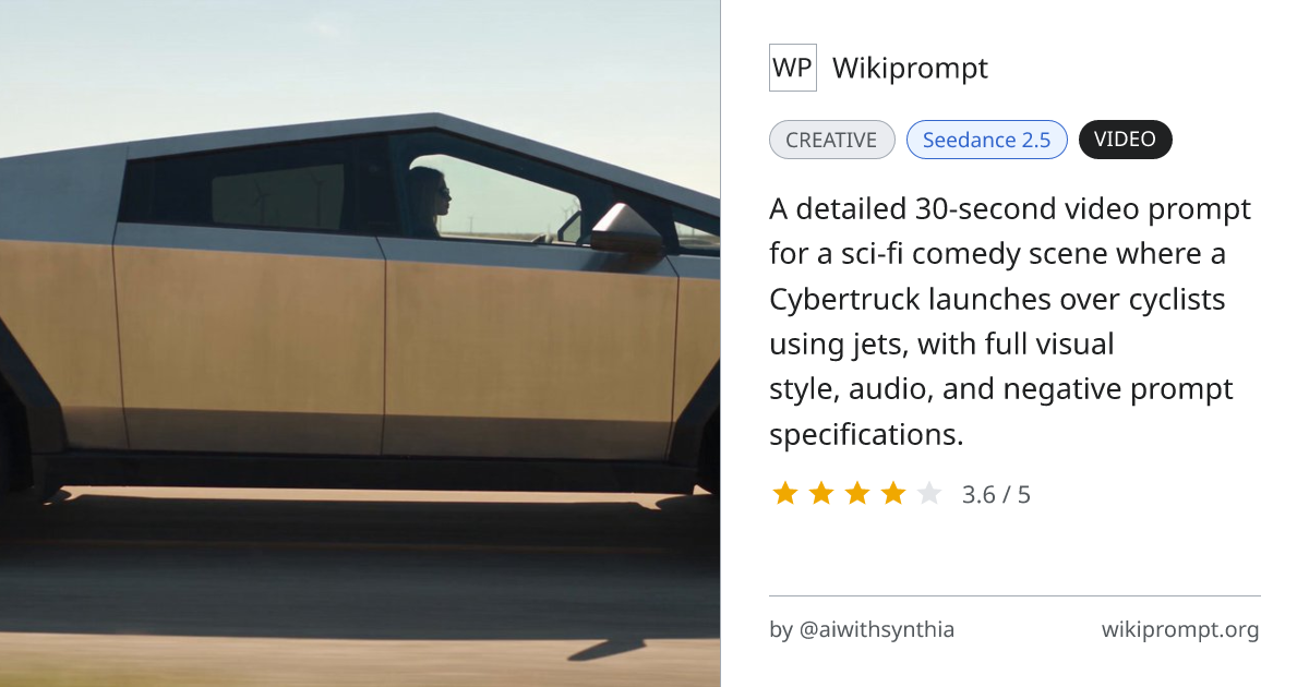 Tesla Cybertruck Jet Launch Comedy Video | Wikiprompt