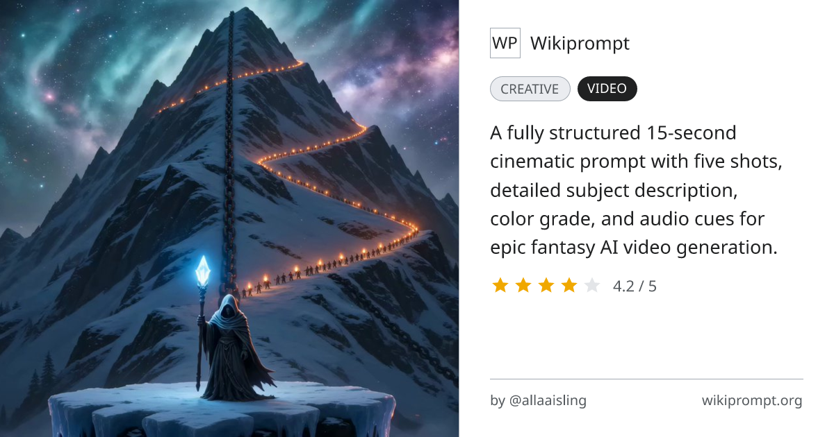 The Prisoner of the Mountain - Epic Fantasy Cinematic Prompt | Wikiprompt