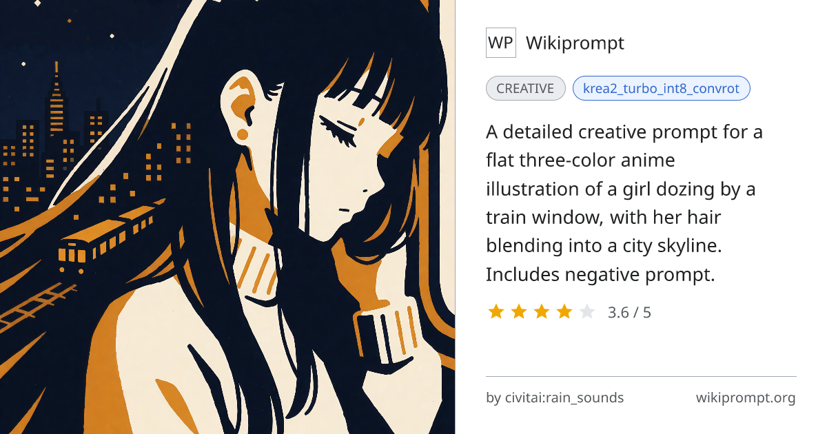 Three-Color Anime Train Window Portrait | Wikiprompt