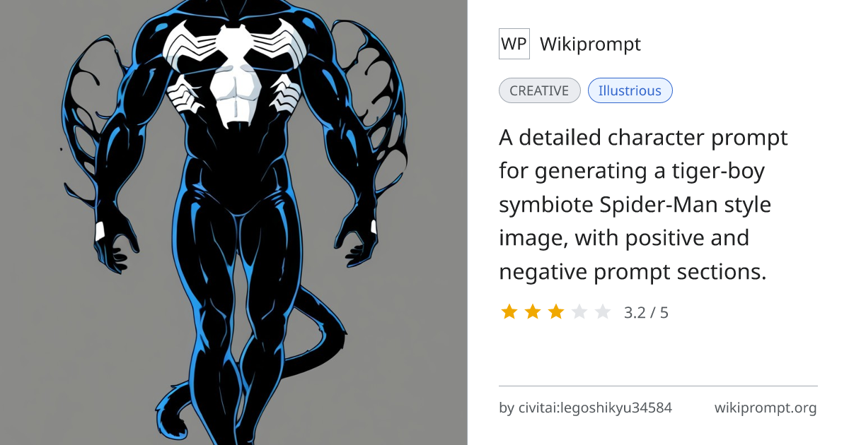 Tiger Boy Symbiote Character Prompt | Wikiprompt