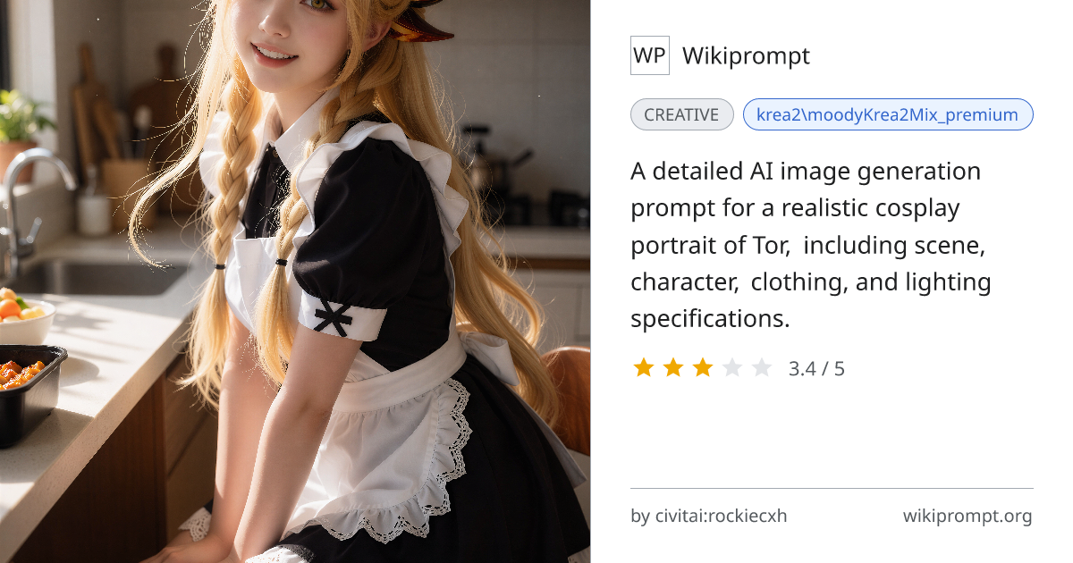 Tor Cosplay Portrait - Detailed Scene and Character Prompt | Wikiprompt