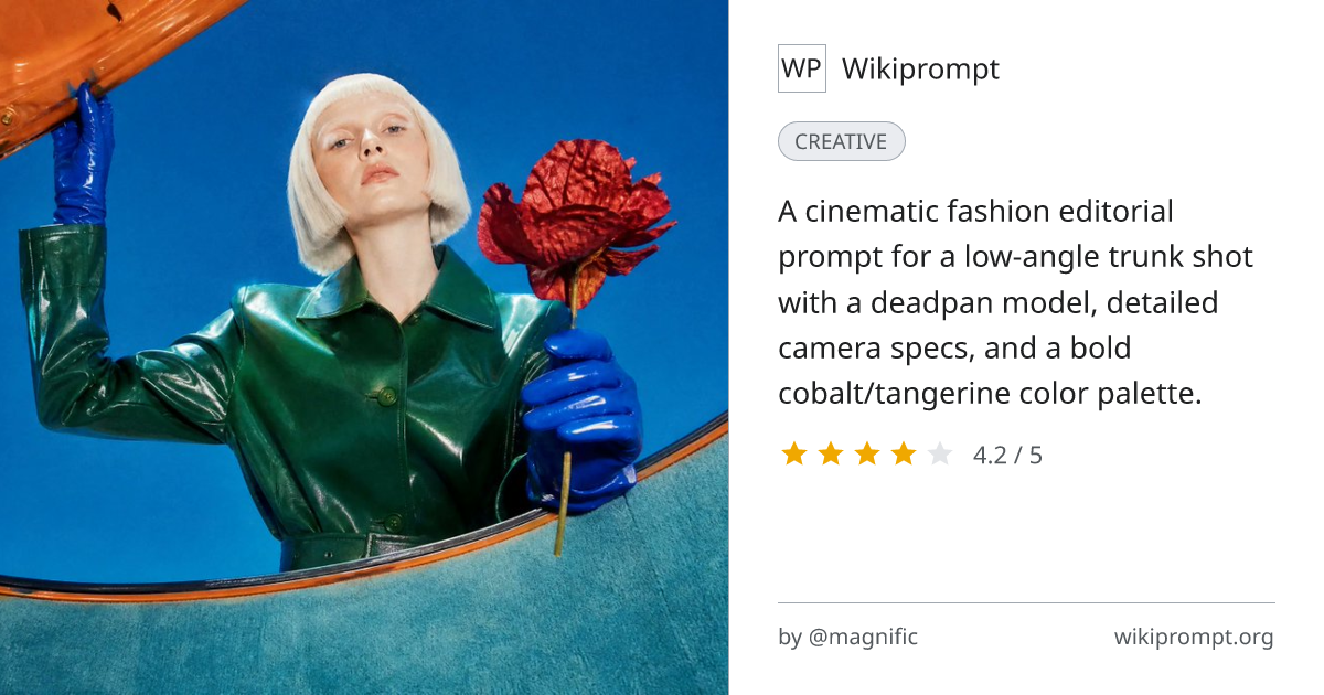 Trunk Shot: Deadpan Fashion Editorial | Wikiprompt