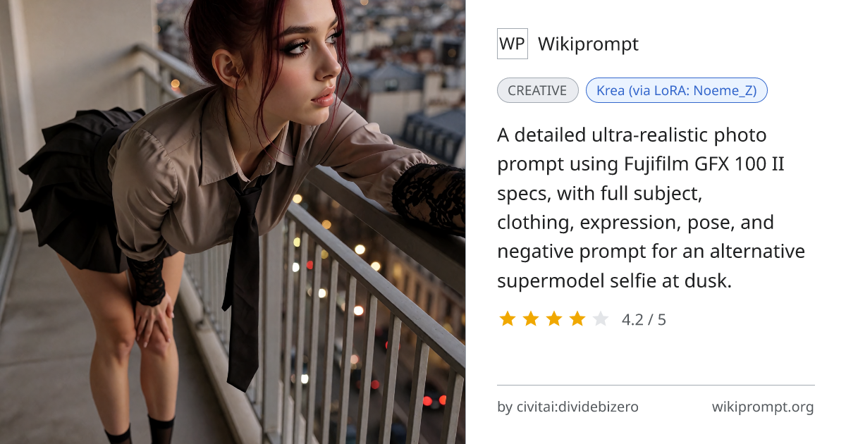 Ultra-realistic alternative supermodel selfie on balcony | Wikiprompt