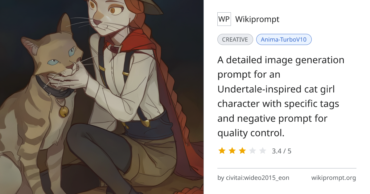 Undertale Soul Cat Girl Character Prompt | Wikiprompt