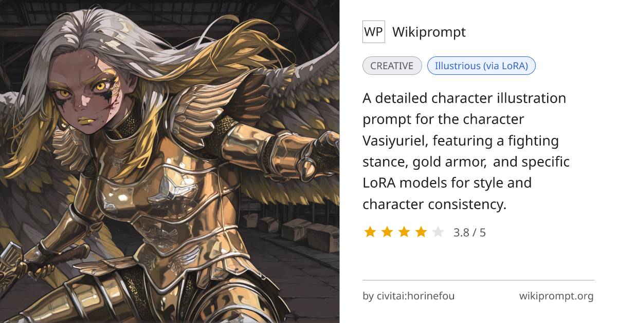 Vasiyuriel character illustration prompt | Wikiprompt