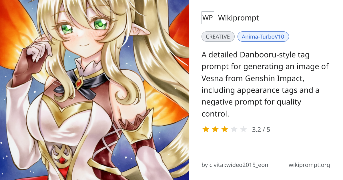 Vesna Genshin Impact Character Prompt | Wikiprompt