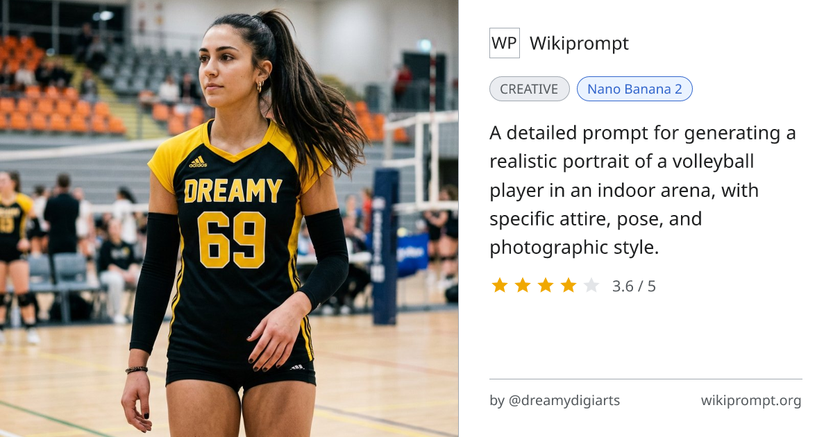 Volleyball Player Portrait Prompt | Wikiprompt