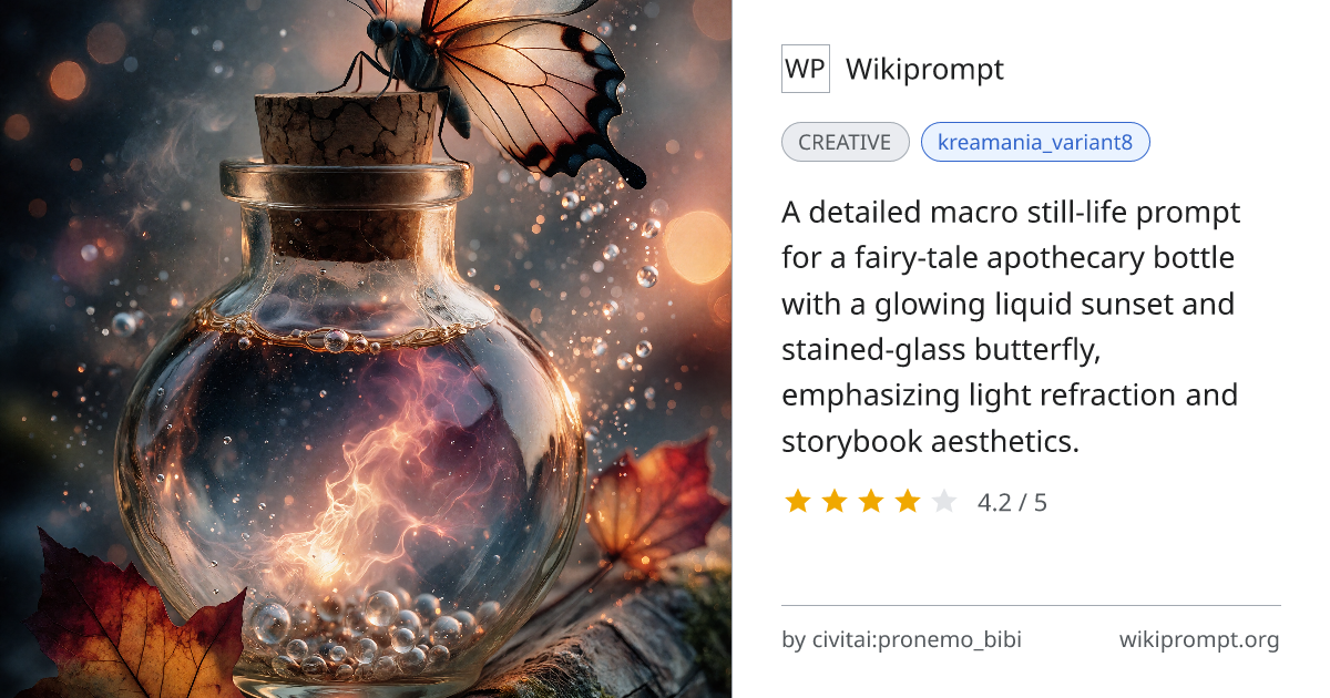 Whimsical Fairy Tale Apothecary Bottle Macro Illustration | Wikiprompt