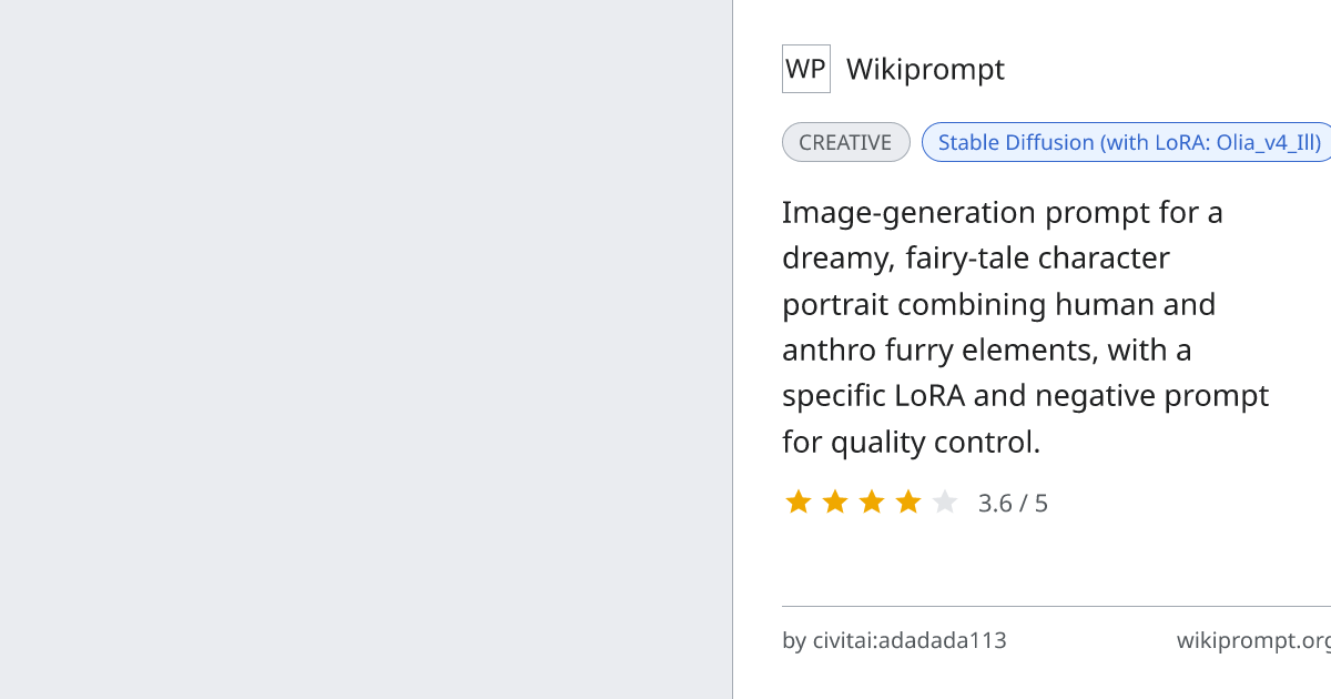 Whimsical Fairy-Tale Character Portrait (RavenMix v10) | Wikiprompt