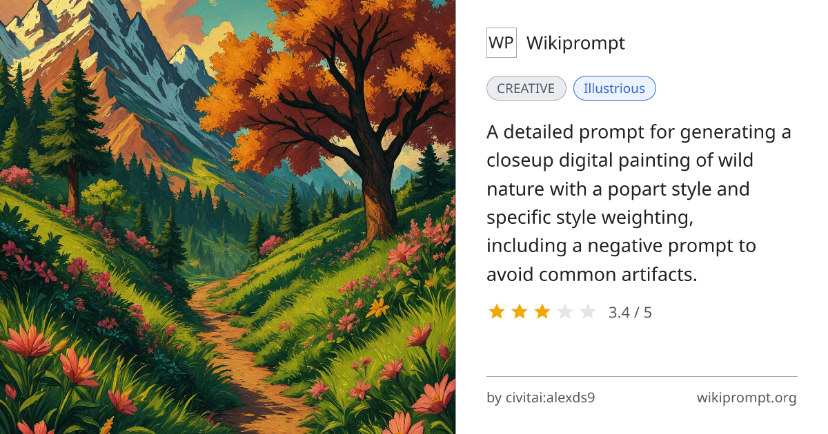 Wild Nature Digital Art Prompt | Wikiprompt