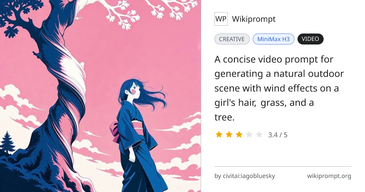 Wind in hair and nature scene | Wikiprompt